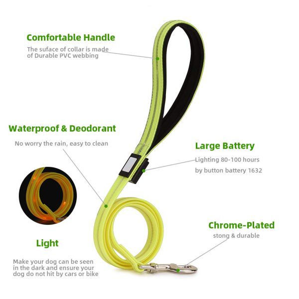 47.2 Inch / 120cm Waterproof LED Dog Leash