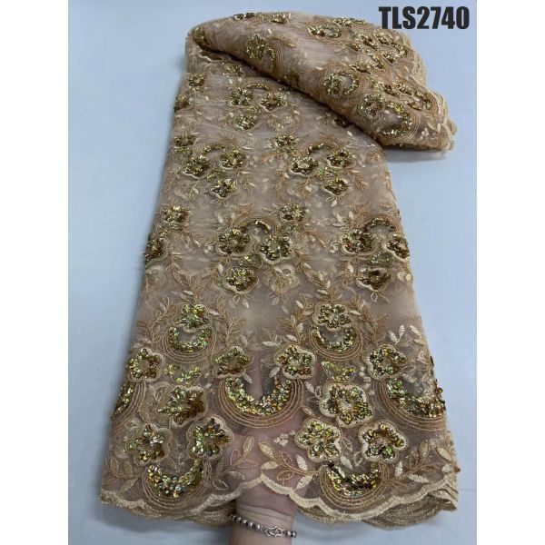 2023  Supoo  Latest fashion wholesale price beautiful french lace with sequins