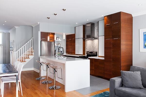 High End Kitchen Cabinet Modern Smart Waterproof Fireproof Wood for Villa/Apartment