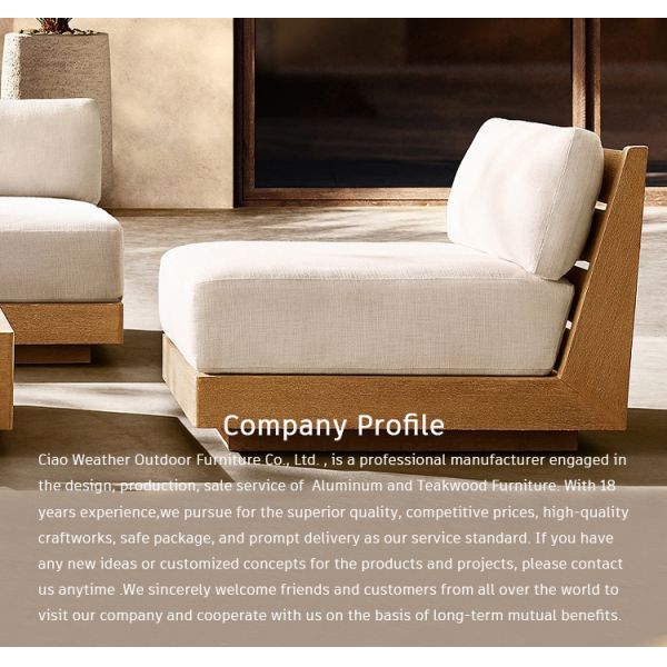 Modern Teak Outdoor Furniture Solid Wood Outdoor Sofa Hotel Courtyard Teak U Shape Garden Sofa Set Luxury Big Sectional