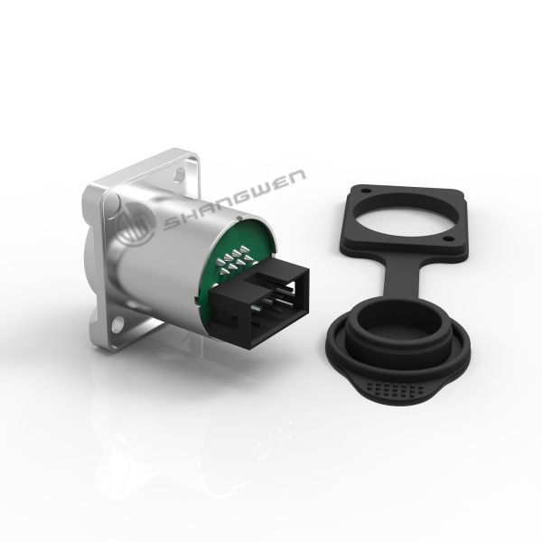 Промышленный Ethernet-соединитель шасси женский наружный водонепроницаемый Rj45-соединитель