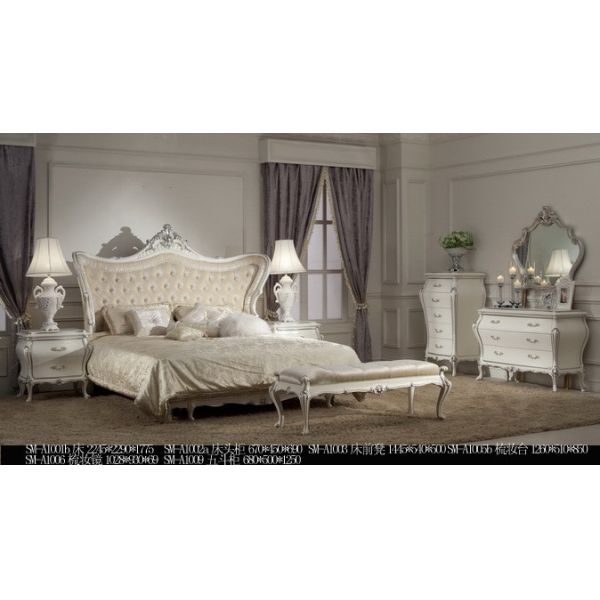 Luxury Italian Bed Design Solid Wood Bedroom Furniture Royal Bedroom Set