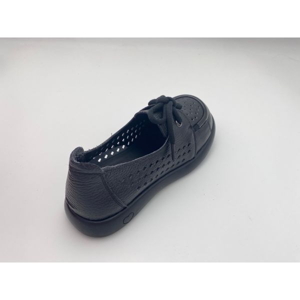 black breathable hollow lace-up comfortable women's shoes with soft soles