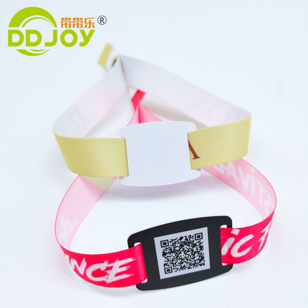 Access Control Custom Events Ticket Woven RFID Bracelet Fabric NFC Wristband Regular Size 350*15mm