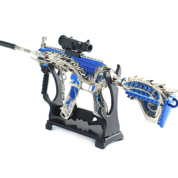 OEM ODM Silvery Dragon Metal Gun Keychain With Five Claws 22CM M416