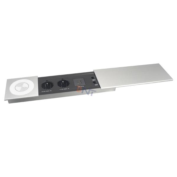 Integrate with wireless charging office power data desktop socket outlet