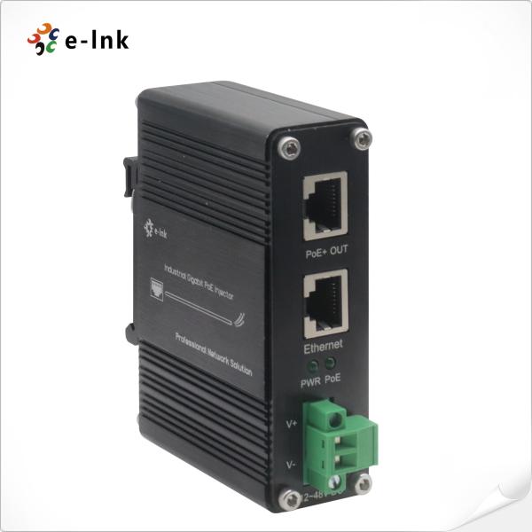 LNK-INJ301 耐環境ギガビットPoEインジェクター、12～48VDCワイド電圧範囲、IEEE802.3at対応