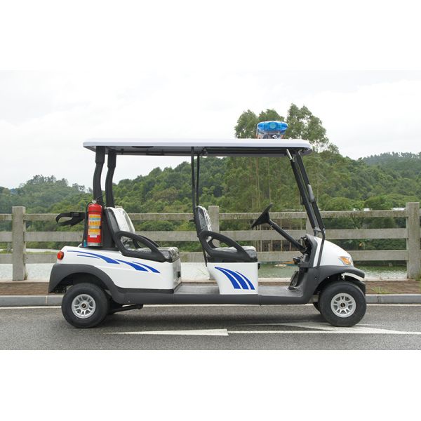 Seguridad y patrulla Carro de golf eléctrico de 4 plazas con batería de litio de 48V