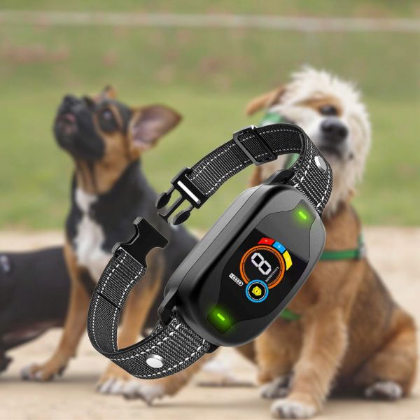 Waterproof LCD Screen Rechargeable IP67 Rated Plastic Dog Bark Collar Eco-friendly Large/Medium/Small Dogs 3 Adjustable Modes