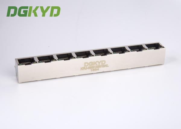 Shield Tab Up 1x8 Port Combo PCB Mount RJ45 Multiple Port Connectors With Y/G LED