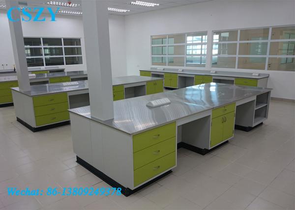 Full Steel School Lab Furniture Student Chemistry Lab Bench with Cabinet