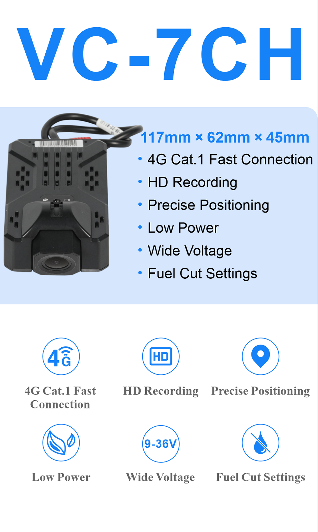 VC-7CH 4G Dual-Channel Video Telematics Dashcam