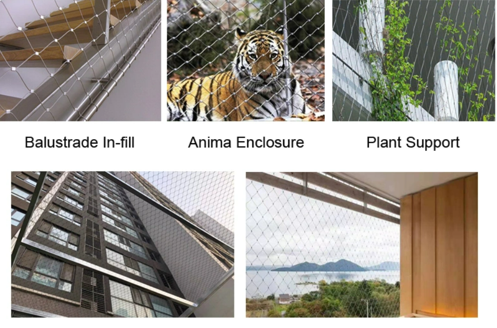 Leopard Zoo Enclosure Mesh Customized Hole Size 304 Stainless Steel Woven