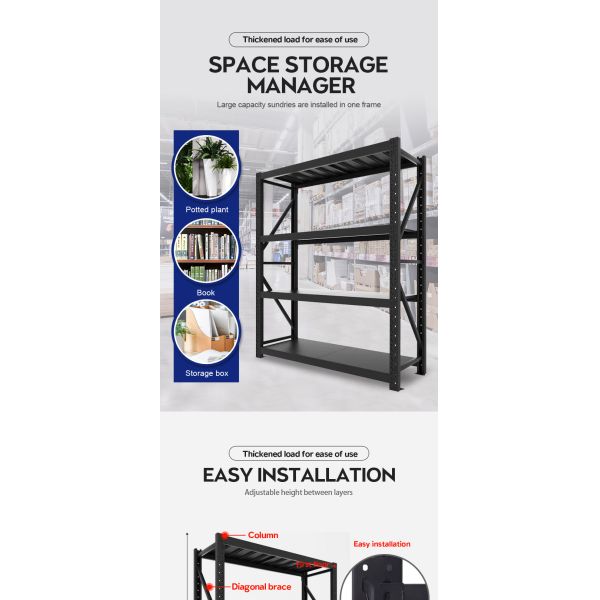 2m Height Metal Storage Shelves , Heavy Duty Garage Shelving Corrosion Protection