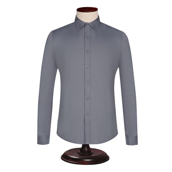 Мужская голубая полоса длинный рукав не гладить формальное платье из бамбуковых волокон рубашка для мужчин