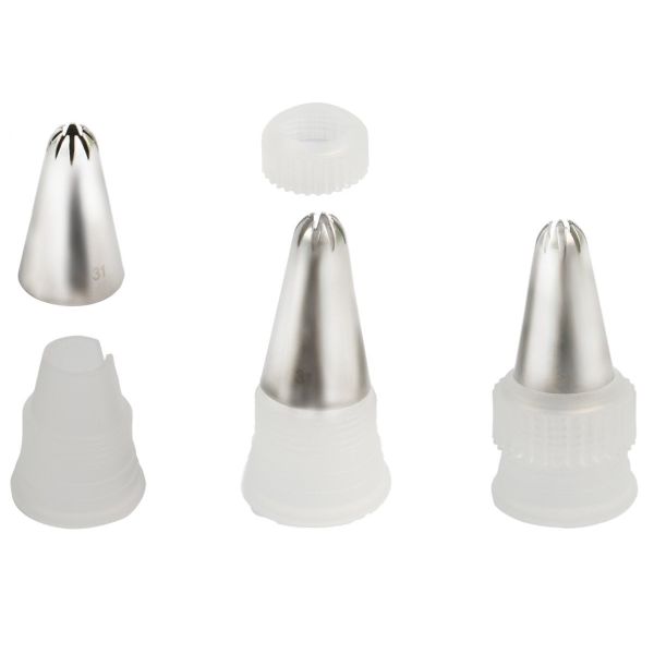 Stainless Steel Cookies Cupcake Decorating Kits Frosting Icing Tips Baking Tools with Flower Nail Pastry Bag Icing