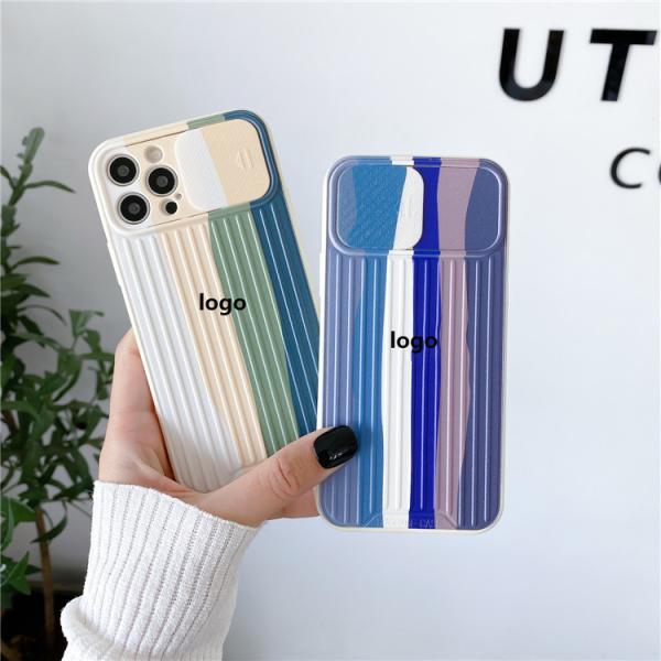 Soft TPU Rainbow Designer Cell Phone Cases For Iphone 12 Pro Max Slidable Lens
