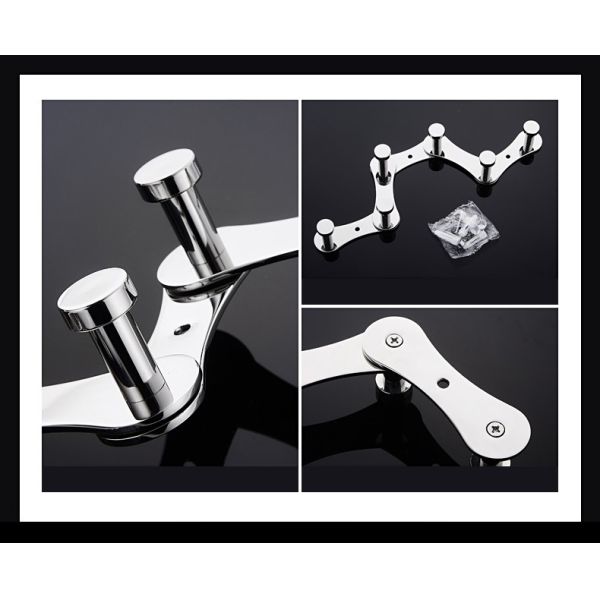 Expandable Foldable Stainless Steel Robe Hooks With Mirror Polishing Finish