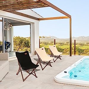 Folding Chairs Heavy Duty Support 350 lbs Moon Chair with Carry Bag Portable Folding Camping Chair with Carry Bag