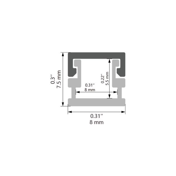 6063 T5 Aluminum LED Strip Profile 1-3mm Thickness Anodized