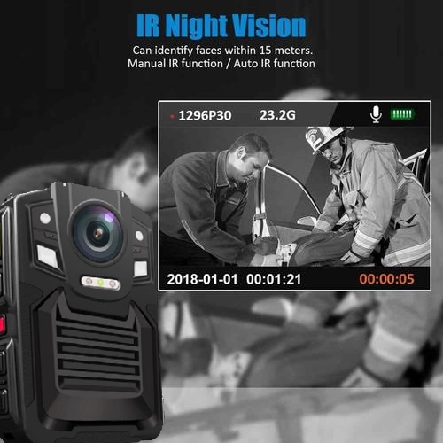 Câmeras vestindo do corpo da polícia infravermelha, câmera vestida corpo de DVR com visão noturna