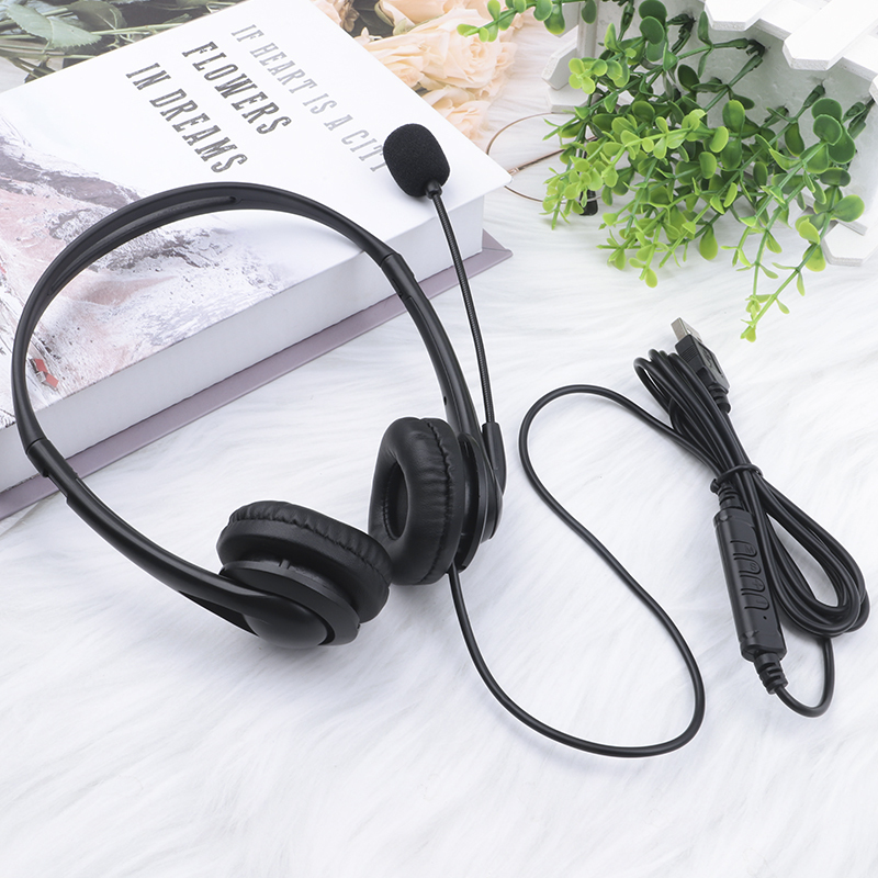 JTY-430 professional call center earphones with microphone, multiple plugs USB/Type-C/3.5mm wired earphones, comfortable to wear earphones, suitable for online learning and business conference calls
