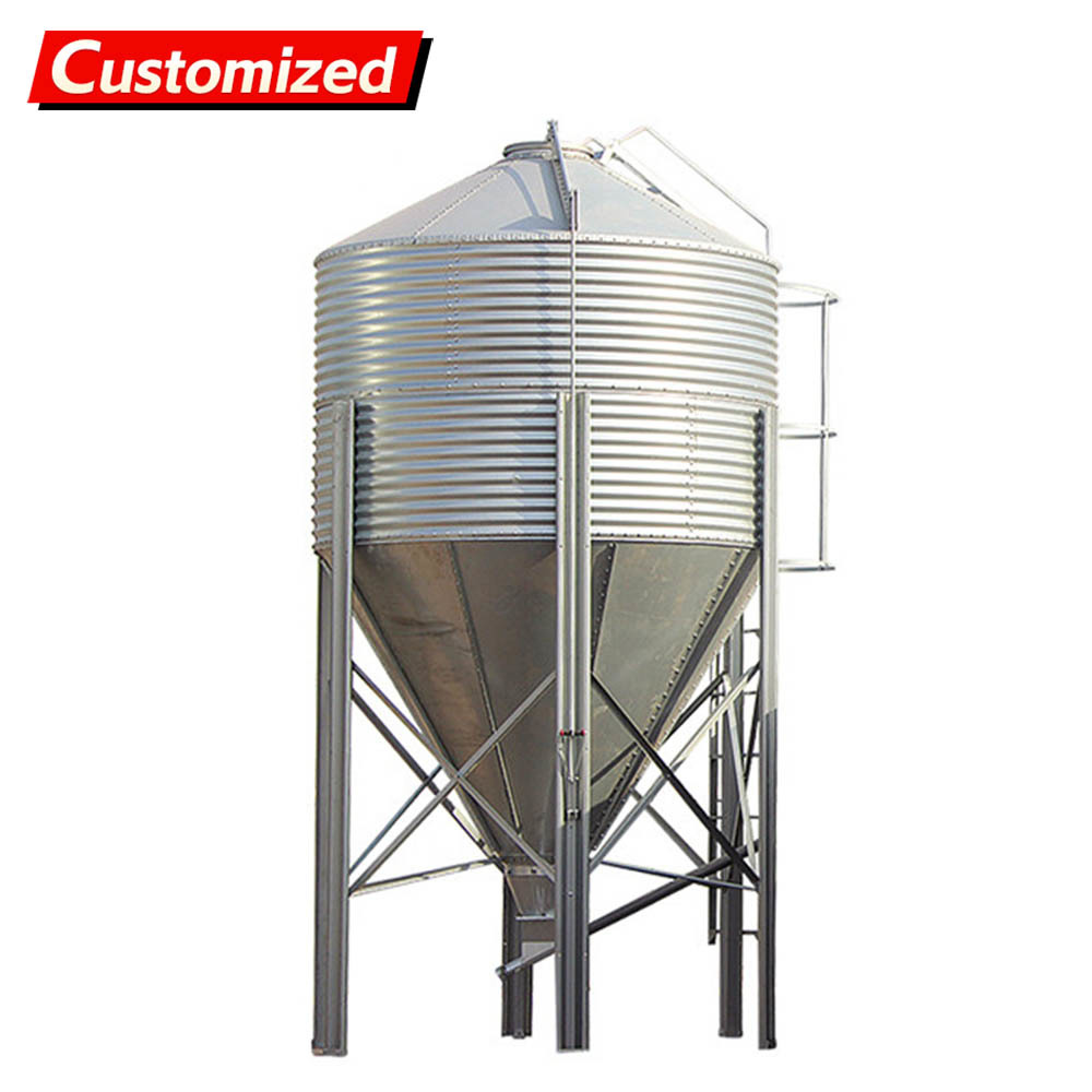Customizable Galvanized Steel Feed Tower with 3-50 Ton Capacity for Automated Livestock Farming