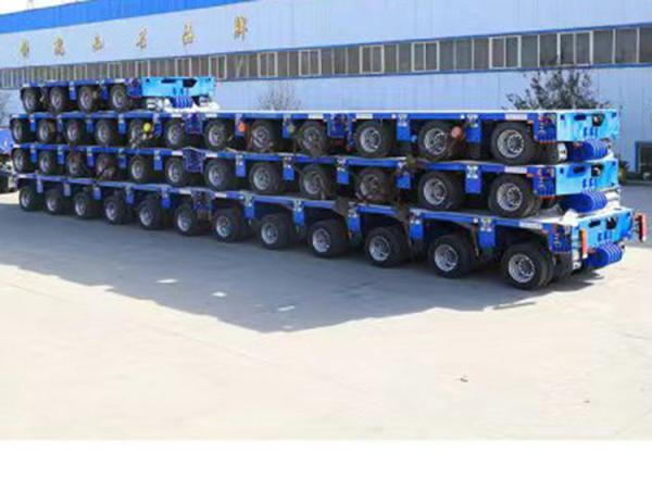 200T Hydraulic Multi Axis Low Flat Bed Semi Trailer With Jost Kingpin