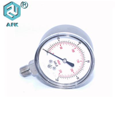 Óleo de aço inoxidável do diâmetro 63mm - calibre de teste enchido da pressão do gás