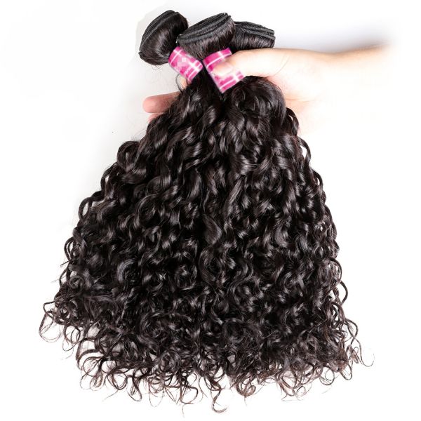 20 Inches Water Wave Long Hair / Virgin Cambodian Hair Extensions Double Weft