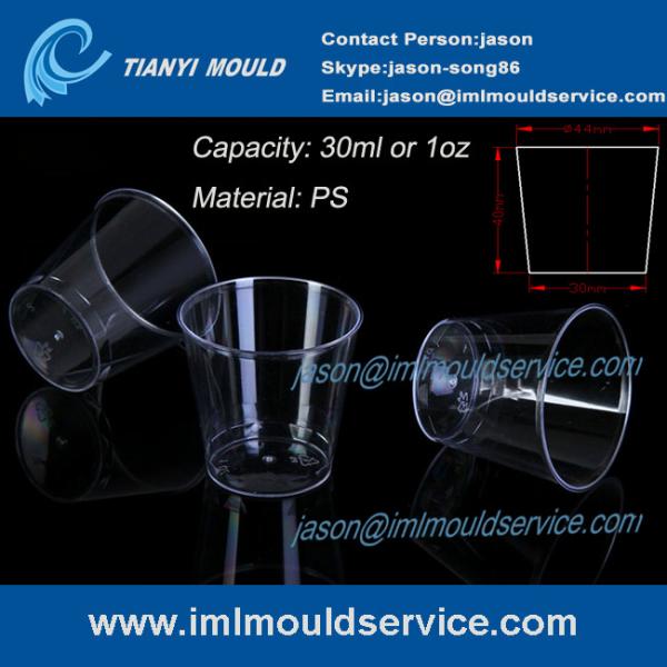clear small thin wall PS plastic disposable cups mould with 30ml