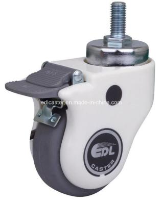 Carga máxima de 60 kg TPE Medical Caster E3743-57 com travão roscado de 3 e roda TPE