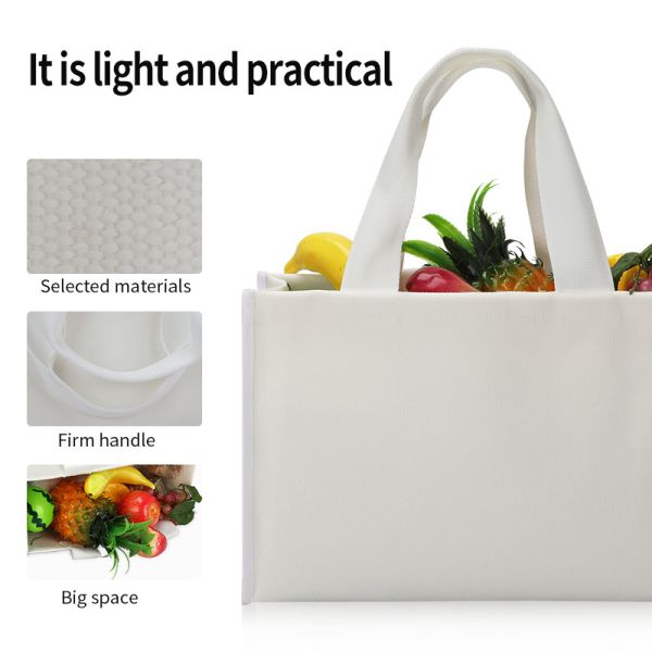 Canvas Tote Bag Eco Friendly Shopping Bags Retail Heavy Duty Thick Bottom 4x4x10