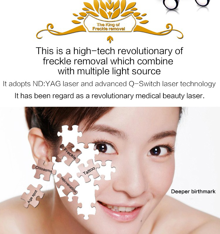 C8 Nd yag laser for freckles pigment age spots removal beauty machine