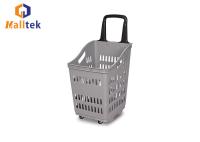 Carton de supermarché à poignée unique Chariot de shopping en plastique avec roues
