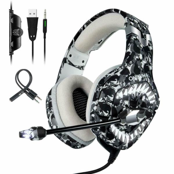 ONIKUMA K1 Pro 2.2m 100mA Camouflage Gaming Headset With Mic