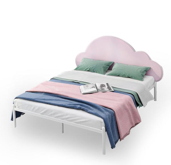 All Iron 4ft White Metal Double Bed Frame Durable And Stable