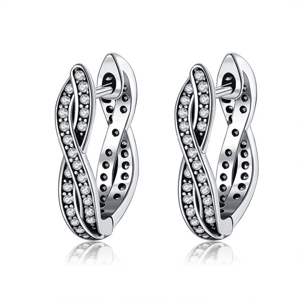 0.5in 1.7g заплели ODM партии стержней Brincos извива серег обруча стерлинговый серебряный