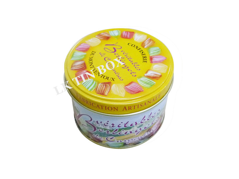 Round Metal Printed Wine Tin Box With Embossing For Juice Beer bottle packaging