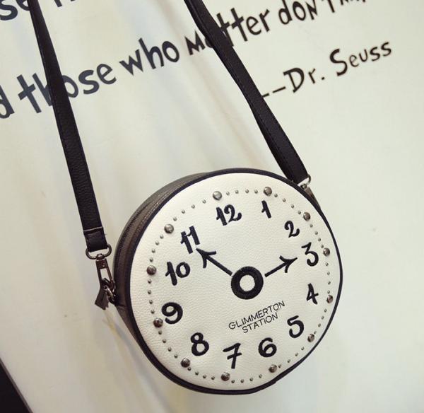 2016 spring and summer new retro minimalist creative personality cute alarm clock Handbags