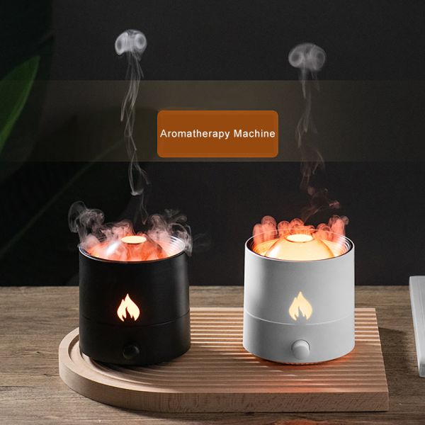 Custom Logo Flame Pattern Aroma Diffuser Ultrasonic Cool Mist Humidifier Air Purifier
