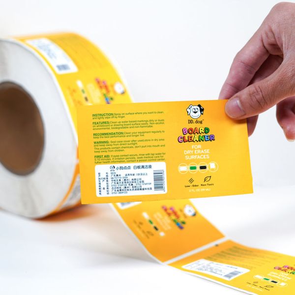 Printed Custom Waterproof Logo Packaging Label Roll Vinyl Food Sticker Label
