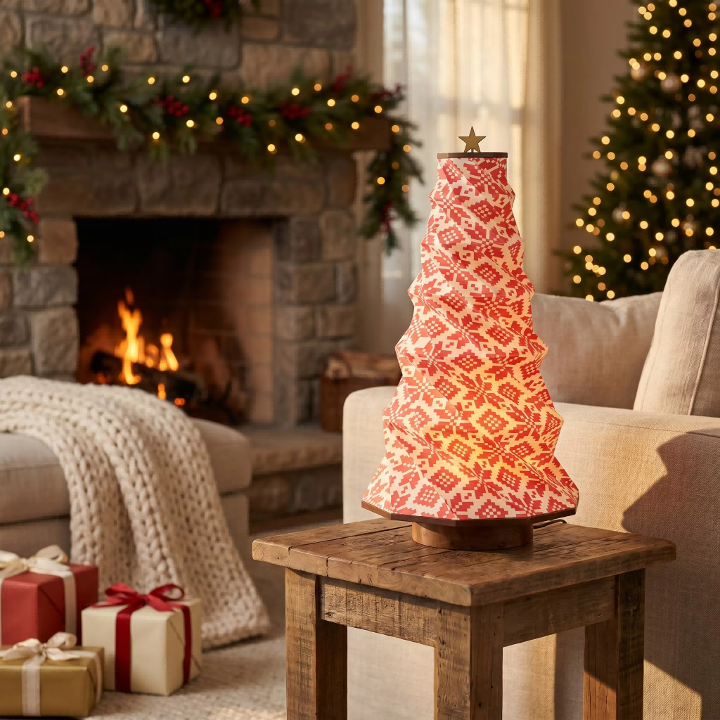 Eco-Friendly Foldable Paper Christmas Tree Light | Reusable LED Decoration for Home Office & Holiday Parties Night Light Gift