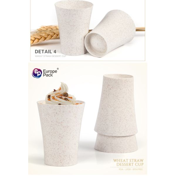 2019 EPK new products wheat PP 70ml biodegradable plastic wine glass