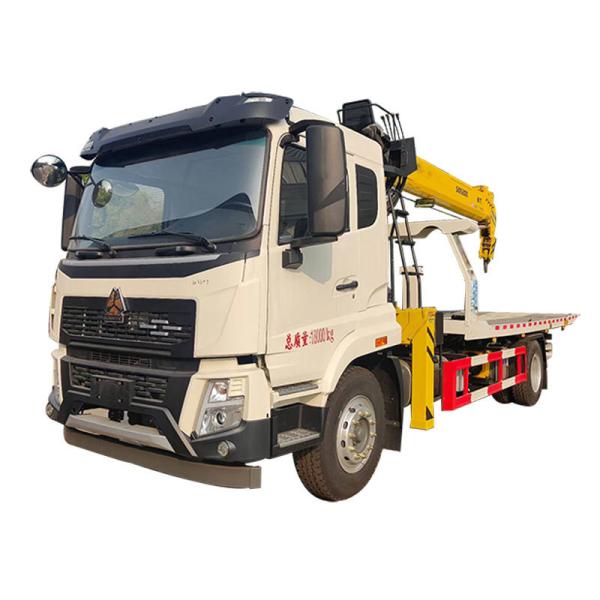 Hot sale Sinotruk Howo New LHD RHD 10ton Street Wrecker Flat Bed Tow Truck Mounted Crane