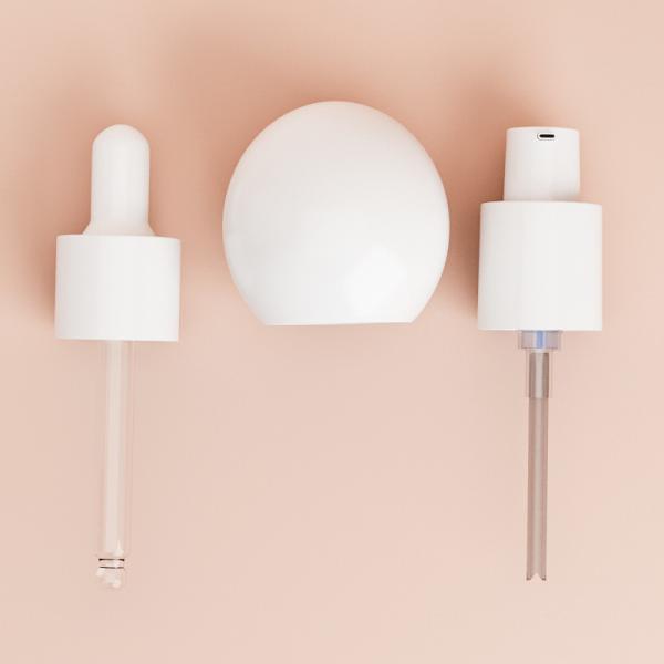 Empty Wholesale Pump Bottles 30ML Round Ball Cap Square Glass Liquid Foundation Bottles