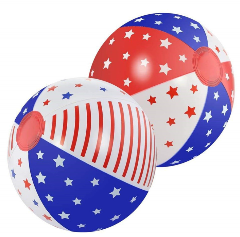 Custom Printed 6 Panels PVC Inflatable Beach Ball For Water Activities 30cm After Inflated