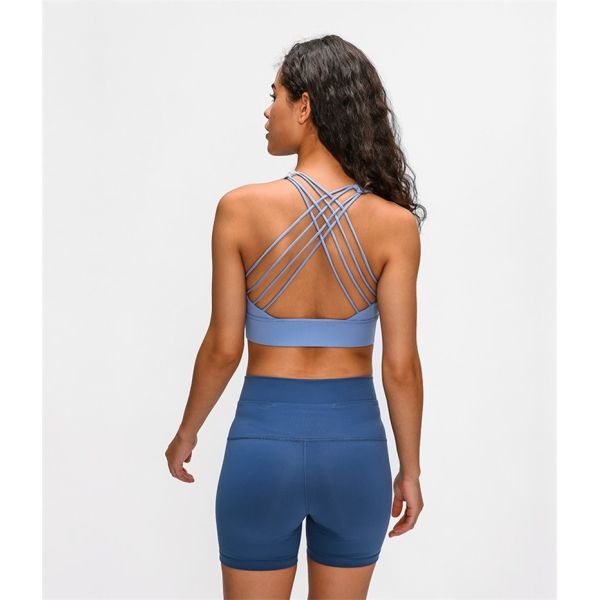 Longline Womens Padded Womens Sports Bra Widened Hem Shockproof Cross Back