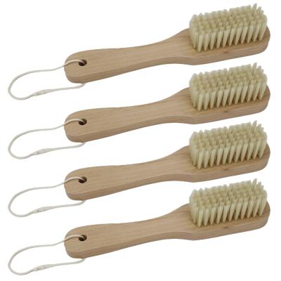 Escova de cerda macia da fibra do punho de madeira para a sapata da roupa da lavanderia da limpeza do agregado familiar