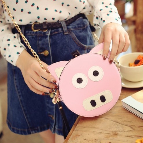 Buns national wind hit the color shoulder bag cute animal chain new women Messenger